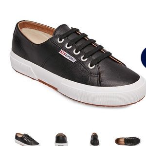Superga 2750 NAPPALEAU BLACK leather sneakers